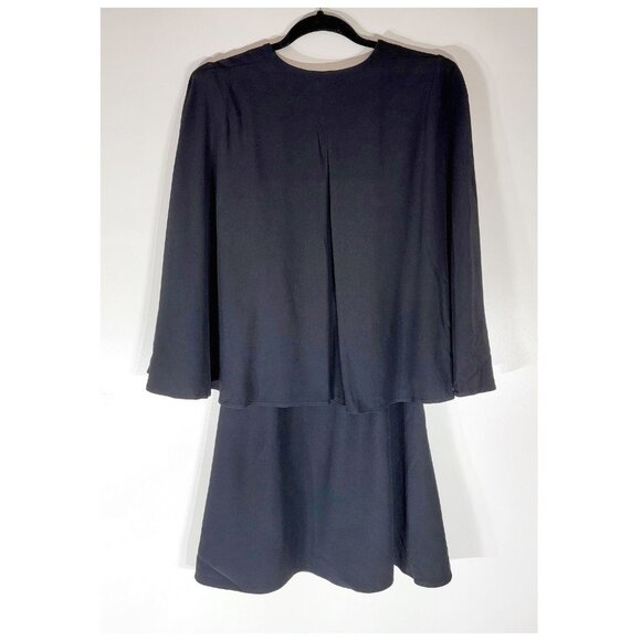 Alexander McQueen Black Crepe Mini Dress with Bell Sleeves Womens Size 36 / US 0 - Picture 5 of 10